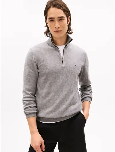 Tommy Hilfiger Intechno Knit Quarter In Medium Grey Heather