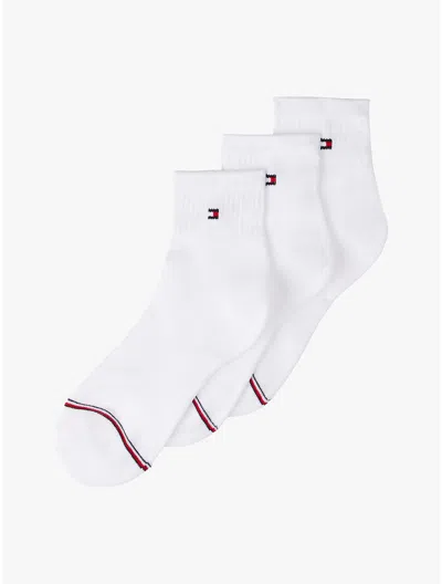 Tommy Hilfiger Classic Quarter Top Sock 3pk In White