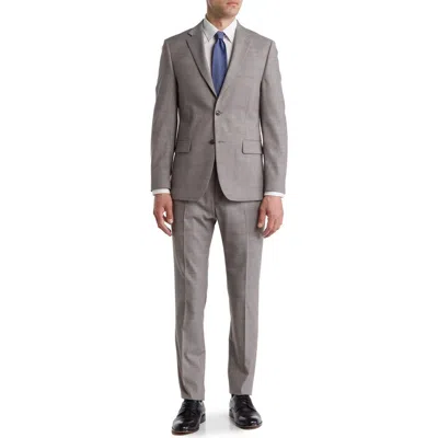 Tommy Hilfiger Classic Tan Notch Lapel Wool Blend Suit In Gray