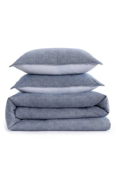 Tommy Hilfiger Classic Texture Cotton Percale Comforter & Shams Set In Blue