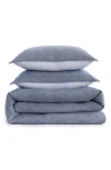 Tommy Hilfiger Christopher Texture Cotton Reversible Quilt Set In Blue