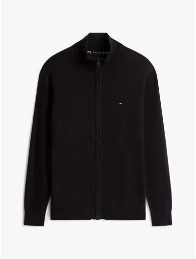 Tommy Hilfiger Classic Zip Cardigan In Black