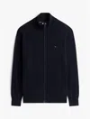Tommy Hilfiger Classic Zip Cardigan In Blue