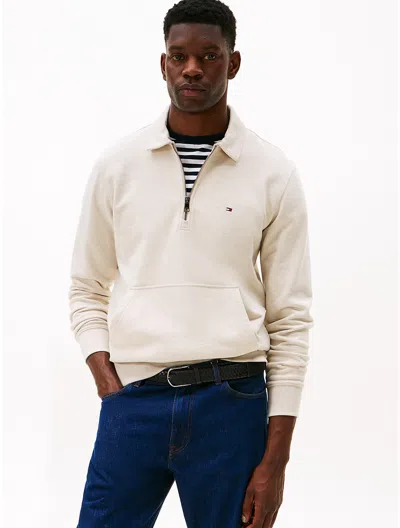 Tommy Hilfiger Classic Zip Polo Sweatshirt In Gray