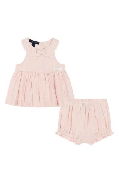 Tommy Hilfiger Babies'  Clip Dot Cotton Tunic & Bloomers Set In Pink