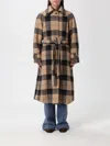 Tommy Hilfiger Check Wool Blend Oversized Belted Coat In Brown