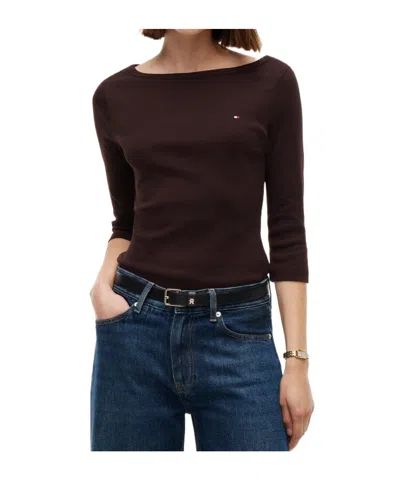 Tommy Hilfiger Cody Slim Boat Neck Long-sleeve T-shirt In Black