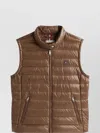 Tommy Hilfiger Collar High Packable Padded Sleeveless In Brown