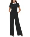 Tommy Hilfiger Collared Belted Jumpsuit In Black