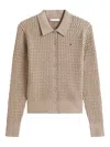 Tommy Hilfiger Collared Cable-knit Cardigan In Neutral
