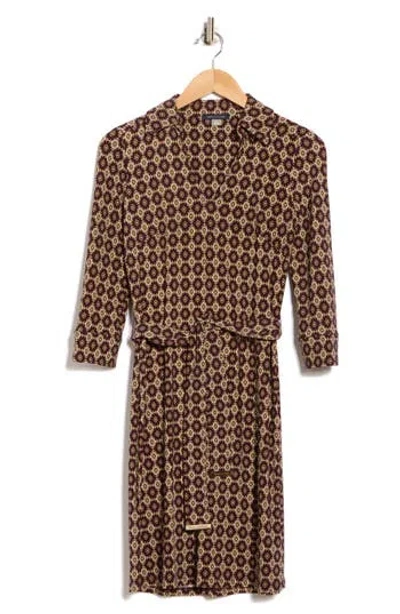 TOMMY HILFIGER TOMMY HILFIGER COLLARED TIE BELT FIT & FLARE DRESS