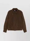 Tommy Hilfiger Collared Zippered Jacket Buttoned Cuffs In Brown