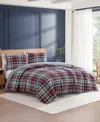 Tommy Hilfiger Collegiate Tartan Cotton Reversible 3-pc. Quilt Set, Full/queen In Gray