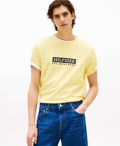 Tommy Hilfiger Color To Color Graphic Tee In Citronella