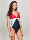 TOMMY HILFIGER COLORBLOCK CENTER RING SWIMSUIT