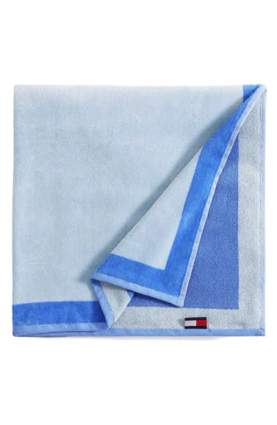 Tommy Hilfiger Colorblock Monogram Beach Towel In Blue