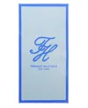 Tommy Hilfiger Colorblock Monogram Cotton Velour Beach Towel In Blue