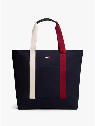 Tommy Hilfiger Colorblock Tommy Flag Tote In Blue