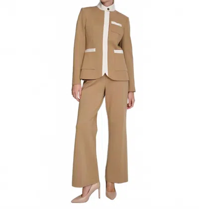 Tommy Hilfiger Colorblocked Patch-pocket Jacket In Brown/tan