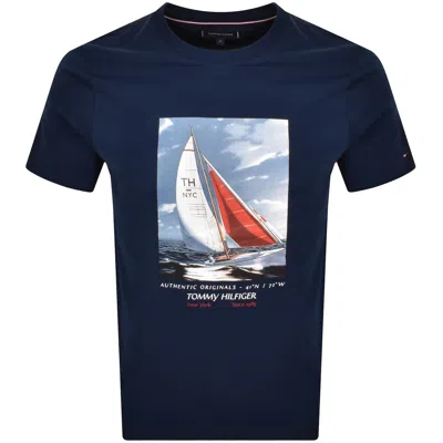 Tommy Hilfiger Colour Photo T Shirt Navy
