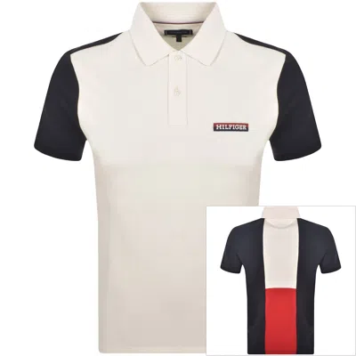 Tommy Hilfiger Colourblock Polo T Shirt Off White In Neutral