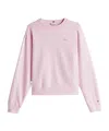 Shop Tommy Hilfiger Contrast Hilfiger Flag Embroidery Sweatshirt In Pink