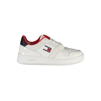 Tommy Hilfiger Contrast Lace-up Sneakers In White