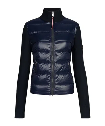Tommy Hilfiger Contrast-sleeve Puffer Jacket In Blue
