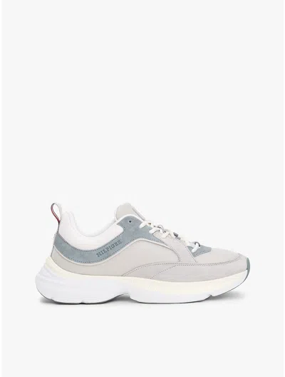 Tommy Hilfiger Contrast Texture Runner Sneaker In Grey Whisper