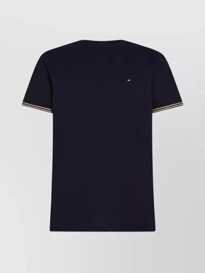 Tommy Hilfiger Contrast Trim Short Sleeve T-shirt In Black