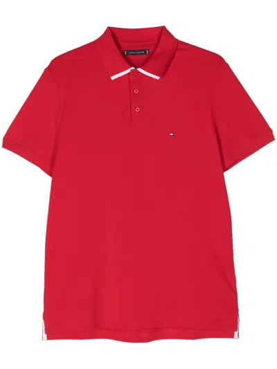 Tommy Hilfiger Contrasting-border Polo Shirt In Red