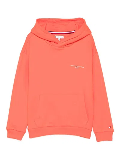 Tommy Hilfiger Kids' Coral Red Hoodie  In Orange