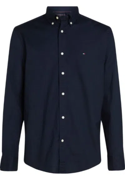Tommy Hilfiger Core Flex Poplin Solid Rf Shirt In Blue