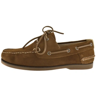 Tommy Hilfiger Core Suede Boat Shoes Brown
