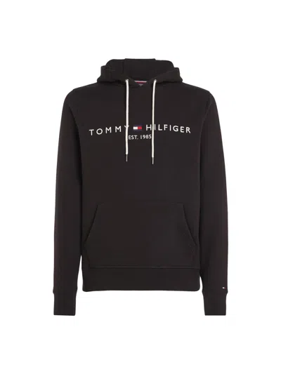 Tommy Hilfiger Mens Core Tommy Logo Hoodie In Jet Black