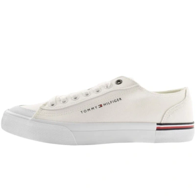 Tommy Hilfiger Corporate Canvas Trainers White In Gold