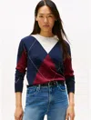 Tommy Hilfiger Cotton Argyle Crewneck Sweater In Blue