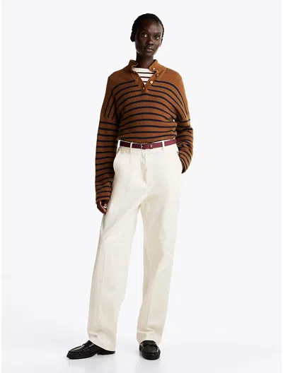 Tommy Hilfiger Cotton Barrel Fit Chino In Ivory Petal
