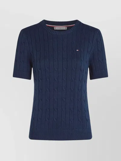 TOMMY HILFIGER COTTON CABLE KNIT CREW NECK