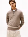 Tommy Hilfiger Cotton Cashmere Quarter In Brown