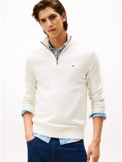 Tommy Hilfiger Cotton Cashmere Quarter In White
