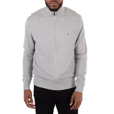 Tommy Hilfiger Cotton Cashmere Zip-thru Cardigan In Gray