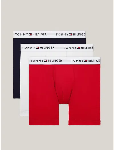 Tommy Hilfiger Cotton Classics Boxer Brief 3pk In Mahogany