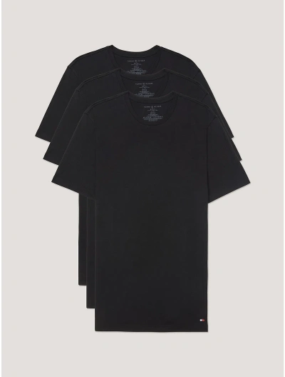Tommy Hilfiger Cotton Classics Crewneck Undershirt 3 In Black