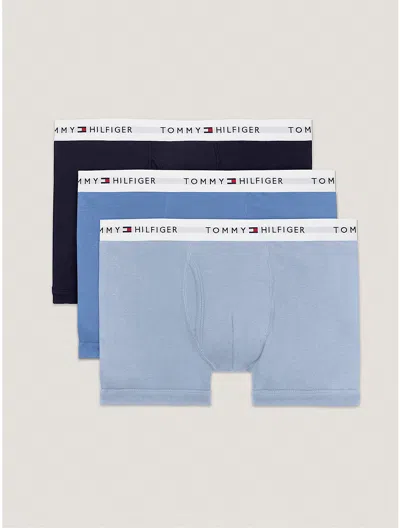 Tommy Hilfiger Cotton Classics Trunk 3pk In Soft Blue