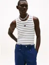 Tommy Hilfiger Striped Vest In Ecru/carbon Navy Stripe