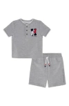 Tommy Hilfiger Cotton Henley & Shorts Set In Gray