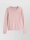 Tommy Hilfiger Cotton Long Sleeve Crewneck Pullover In Pink