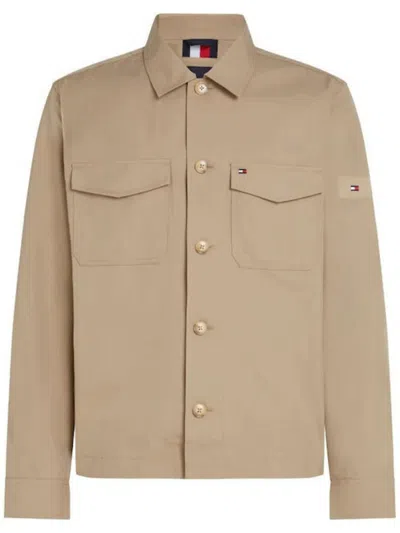 Tommy Hilfiger Cotton Nylon Shirt Jacket Clothing In Sand