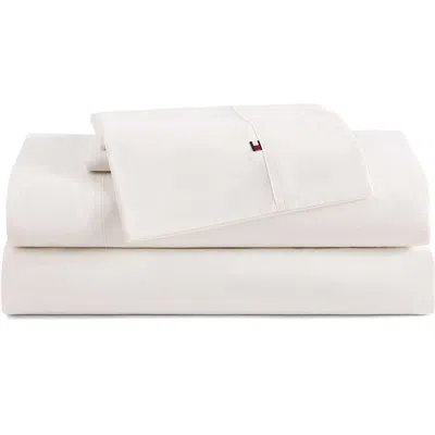 Tommy Hilfiger Cotton Percal Sheet Set In White